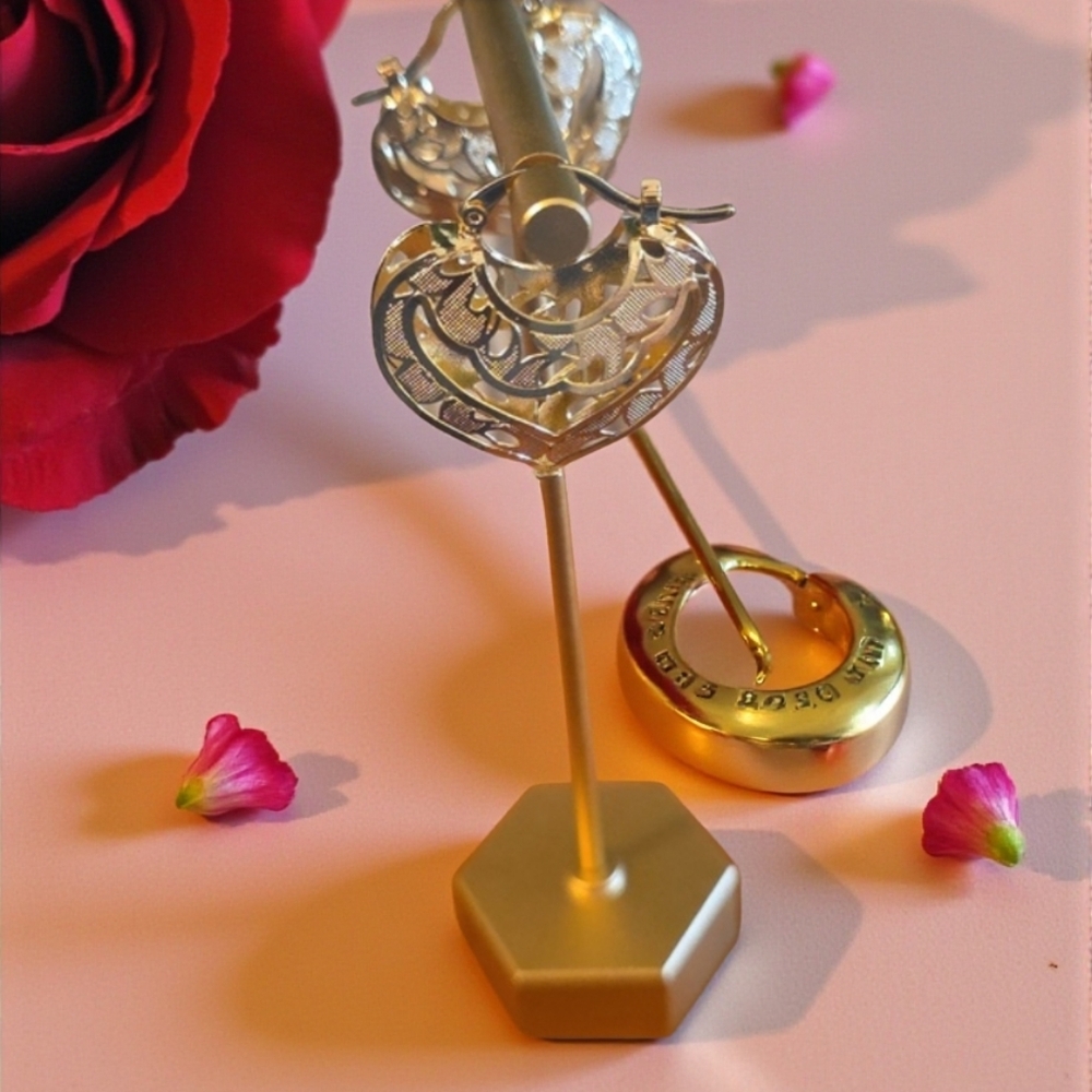 Gold Heart Earings